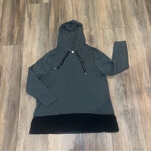 Chico’s Zenergy Fleece French Terry Mix Hooded Tunic Top Size 3 (16/18; XL) GUC